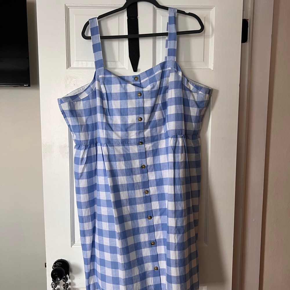 J Crew Blue Gingham Dress